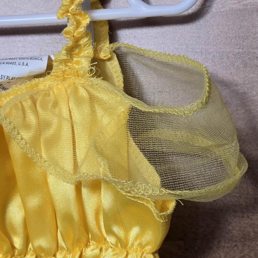 Disney Princess Belle Costume Girls Yellow 2 Piece Dress Up Set Beauty and Beast